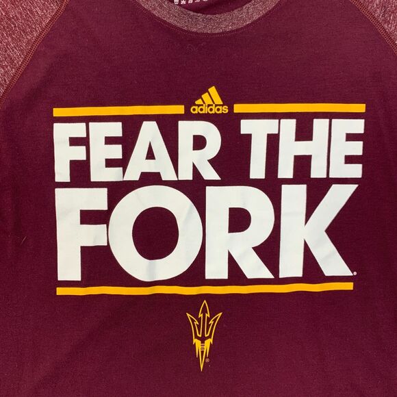 Adidas T Shirt Mens XL Extra Large Maroon Climalite Fear The Fork Ultimate Tee - Picture 4 of 12